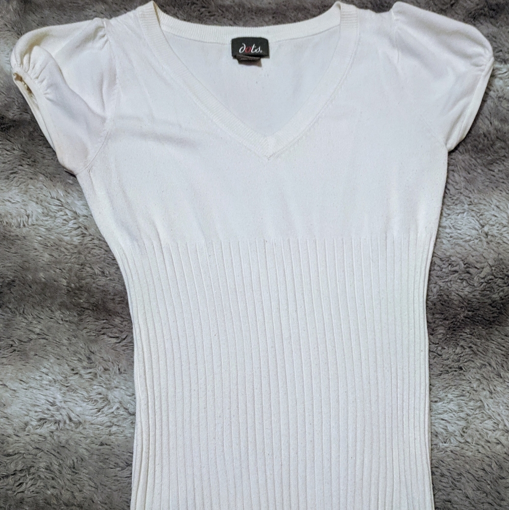 Dots Brand Medium White Short Sleeve Blouse